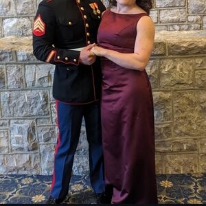 Vintage Maroon 2-piece Lace-up Dress